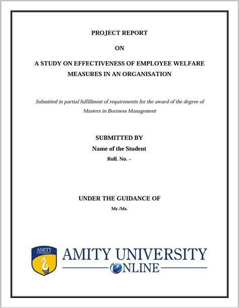 Amity MBA Project - Project Paradise