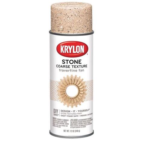 KRYLON 18203 Texture Spray Stone Coarse Travertine Tan 12 oz Travertine Tan