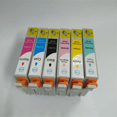 1 Set T0481 6 Compatible Ink Cartridge For Epson Stylus Photo R320 R200 R220 R300 RX500 RX600 ...