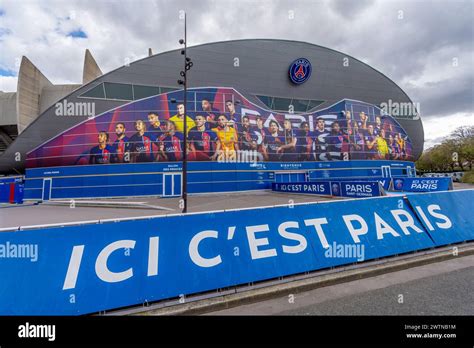 Main entrance to the Parc des Princes, French stadium hosting the Paris ...