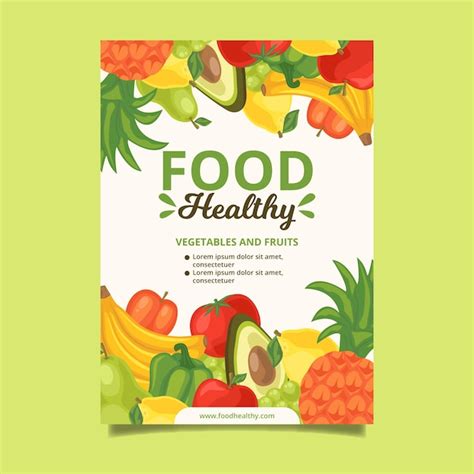 Healthy food poster template | Free Vector