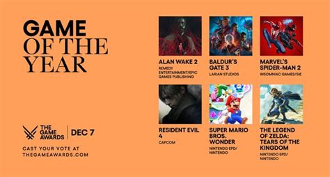 The Game Awards 2023: Game of the Year Nominees Announced : r/XboxSeriesX