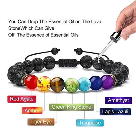 7 Chakras Yoga Lava Rock Stone Bracelet | Lava stone bracelet, Chakra beads, Chakra healing jewelry