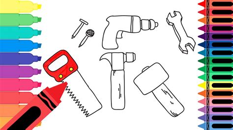 How to Draw a Carpenter Tool Set - Learn Drawing for Kids Art Colors for Kids - Tanimated Toys ...