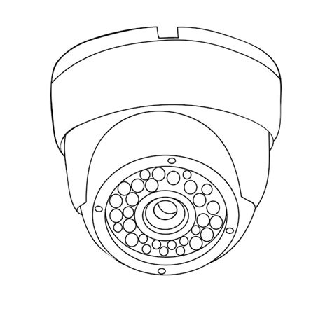 Premium Vector | Sketch of a CCTV camera