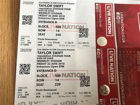 Taylor Swift tickets 22 June at Wembley | in Countesthorpe, Leicestershire | Gumtree