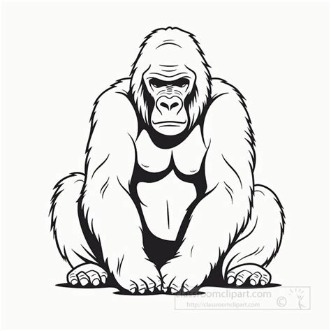 Gorilla Clip Art Black And White