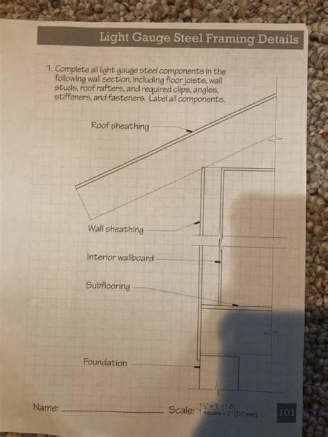 Solved Light Gauge Steel Framing Details 1. Complete all | Chegg.com