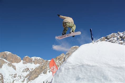 Free Images : snow, mountain range, jump, italy, snowboard, extreme sport, sports equipment ...