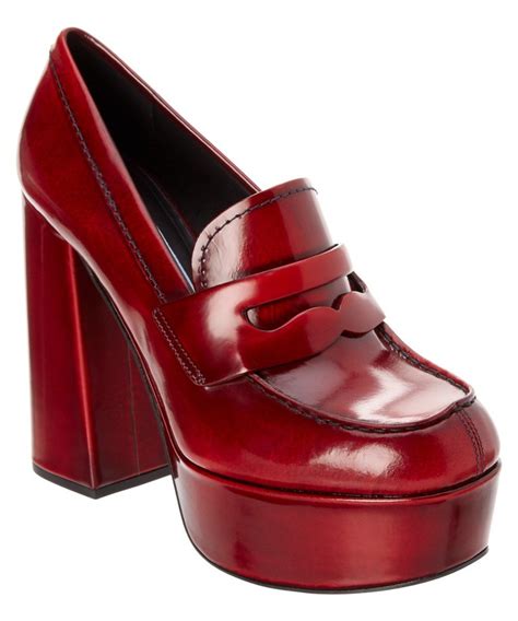 PRADA Prada Brushed Leather Platform Loafer Pump. #prada #shoes ...