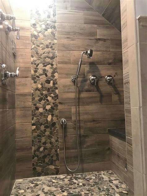 65 Stunning Bathroom Shower Tile Remodel Design Ideas - frontbackhome.com | Rustic bathroom ...