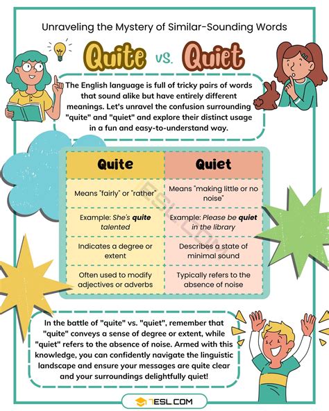 Quite vs. Quiet: Understanding the Main Difference • 7ESL