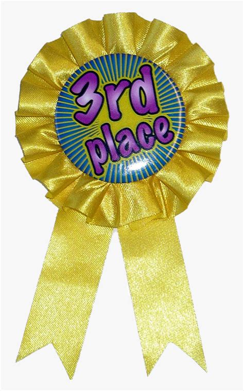 Third Place Ribbon Png - Yellow 3rd Place Ribbon, Transparent Png - kindpng