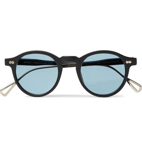 Moscot Miltzen-tt Round-frame Matte-acetate And Gold-tone Sunglasses in ...