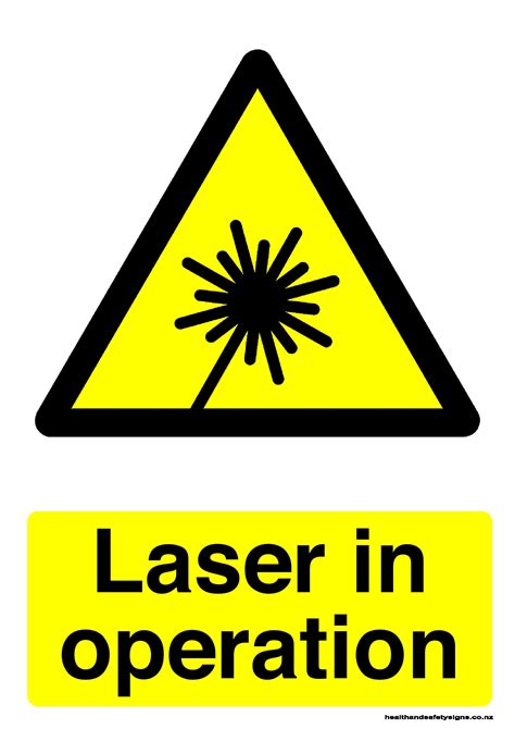 Laser in operation warning sign - Health and Safety Signs