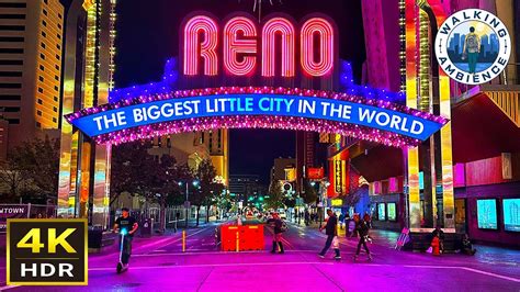 [4K HDR] Reno, Nevada Night Walking Tour - YouTube