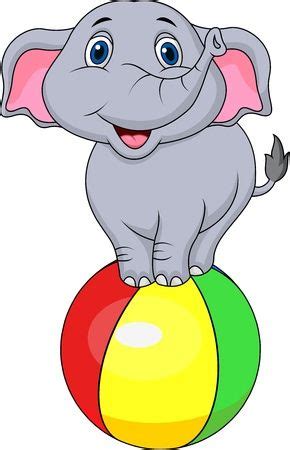 an elephant sitting on top of a ball