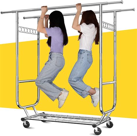 Buy Raybee Heavy Duty Clothes Rack 610 lbs Rolling Clothing Racks for Hanging Clothes Portable ...