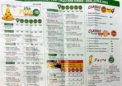 Menu at La pino’z pizza Akshar chowk, Vadodara