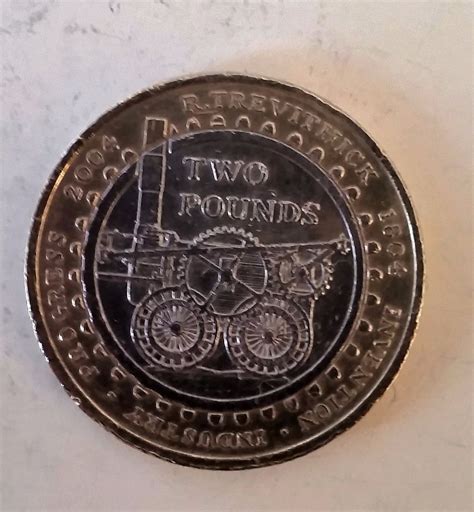 VERY RARE £2 TWO POUND COIN. R TREVITHICK INVENTION INDUSTRY 1804 ...