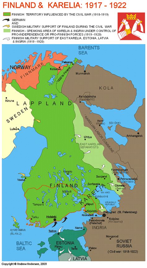 (1917-1922) Finland & Karelia | Finland, Historical maps, Old maps