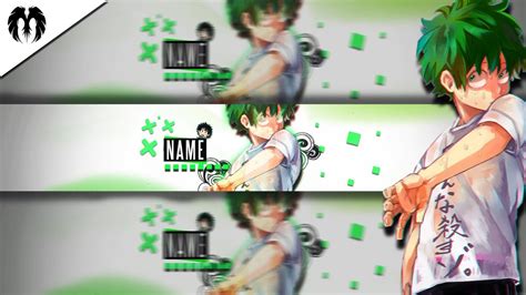 「FREE ANIME YOUTUBE BANNER TEMPLATE」Boku no Hero Academia MIDORIYA ...