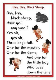 Baa Baa Black Sheep - free printables Nursery Rhymes Lyrics, Nursery Songs, Rhyming Activities ...