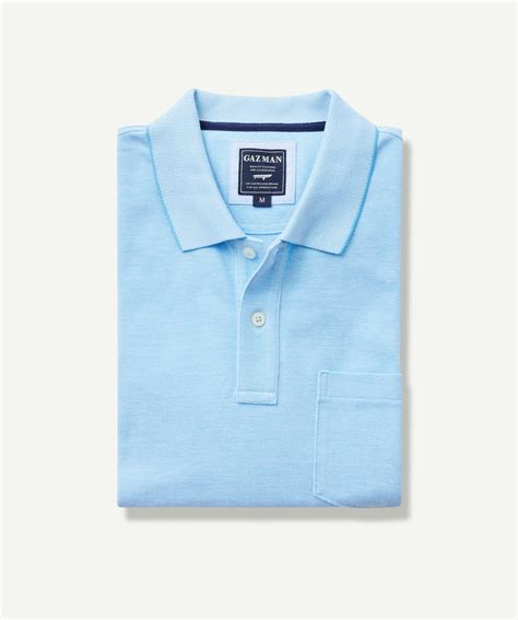 Oxford Pocket Polo Shirt - Sky Blue | Polos | GAZMAN