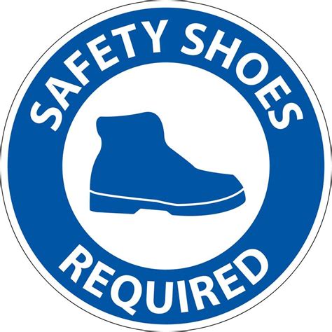 Label Floor Sign, Safety Shoes Required 18840698 Vector Art at Vecteezy