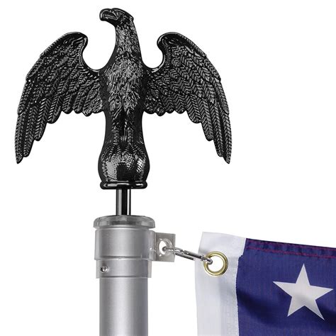 YesHom 7" Black Eagle Finial Flagpole Plastic Top for 16'/20'/25 ...