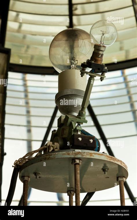 The light inside the Happisburgh Lighthouse in Norfolk England UK Stock Photo - Alamy