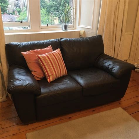 Dark brown leather IKEA sofa | in Murrayfield, Edinburgh | Gumtree