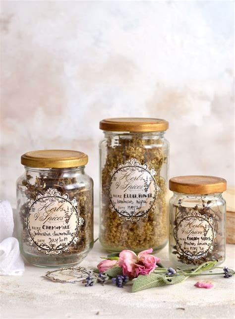 DIY Herbs and Spices Apothecary Jars - Dreams Factory | Apothecary jars, Herb jar, Herbs