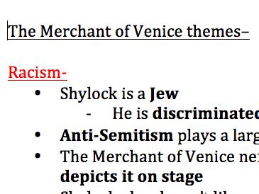 The Merchant of Venice KEY THEMES | Teaching Resources