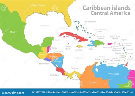 Central America And Caribbean Islands Map Stock Photo | CartoonDealer.com #29871390