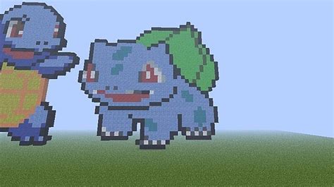 Bulbasaur Pixel Art With Schematics Minecraft Map