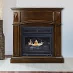 Pleasant Hearth 27,500 BTU 42 in. Convertible Ventless Propane Gas Fireplace in Heritage VFF ...