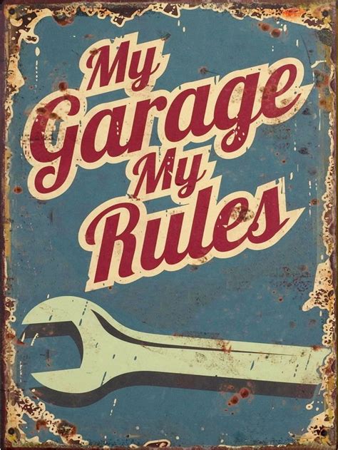 Retro My Garage My Rules Metal Aluminium Car Workshop Tool Vintage plaque SIGN | eBay | Vintage ...