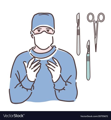 Surgeon in gloves and mask doctor Royalty Free Vector Image