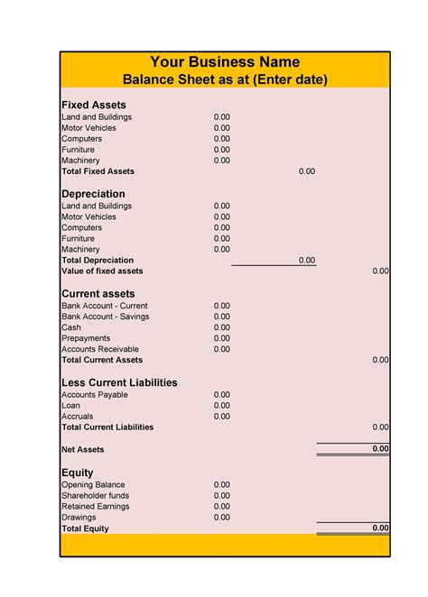 Balance Sheet Templates | 15+ Free Printable Docs, Xlsx & PDF Formats ...