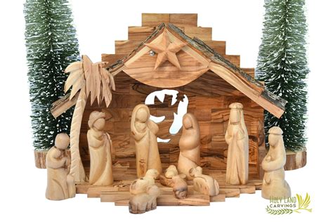 Large Nativity Set Wooden Nativity Set for Christmas Manger - Etsy