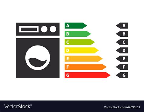 Washing machine energy efficiency scale Royalty Free Vector