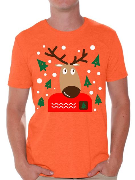 Awkward Styles Christmas Reindeer Tshirt for Men Xmas Deer Shirt Funny Christmas Shirts for Men ...