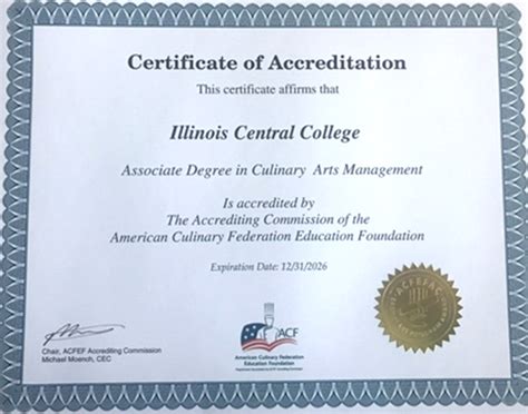 Illinois Central College Culinary Arts Receives Exemplary Status on Re-Accreditation