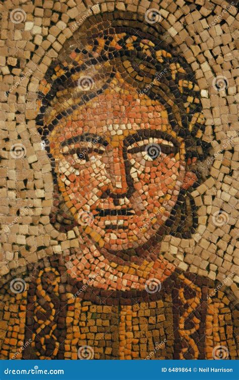 Ancient Roman Mosaic Of Young Woman Stock Images - Image: 6489864