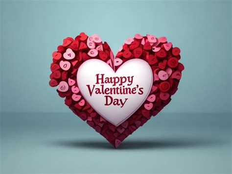 Premium Photo | Calligraphy of happy valentines day on heart decorated with red heart shapes for ...