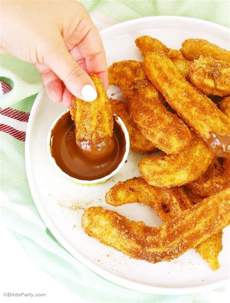 Recipe | Homemade Cinnamon Churros with Nutella Sauce - Party Ideas | Party Printables Blog