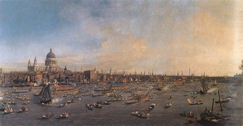 The River Thames with St. Paul's Cathedral on Lord Mayor's Day, c.1746 - Canaletto - WikiArt.org