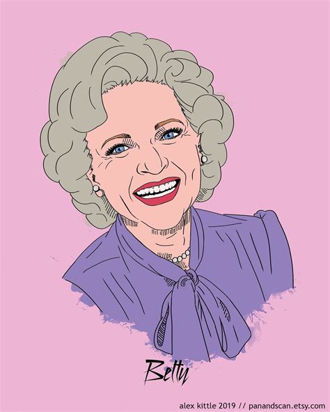 Betty White rose Nylund Portrait Print | Etsy