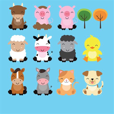 Printable Farm Animals Clipart - Printable Templates
